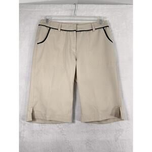 Callaway Golf Shorts Size 6 Womens Long 12” Inseam Lightweight Tan Beige Black